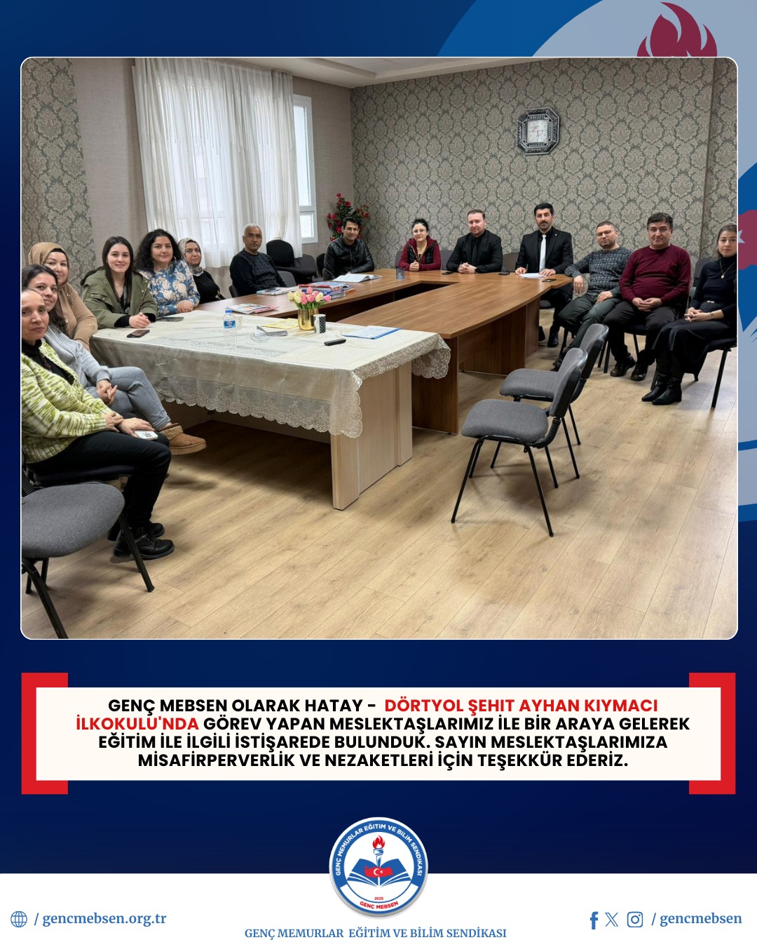 Genç MEBSEN olarak Hatay -  Dörtyol Şehit Ayhan Kıymacı İlkokuluna Ziyarette Bulunduk